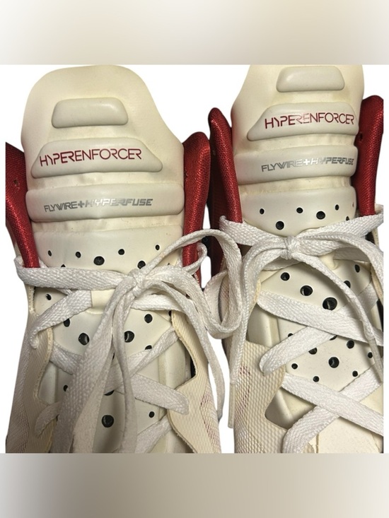 Nike Men’s Zoom Hyperenforcer XD Off White and Red Basketball Sneakers Sz 12 main image 4